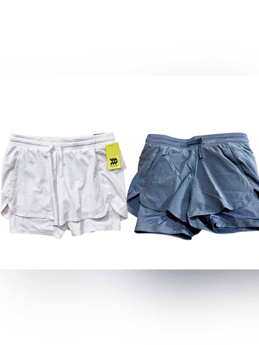All In Motion Active Light 2-in-1 Mid-Rise Blue & White Short Set NWT